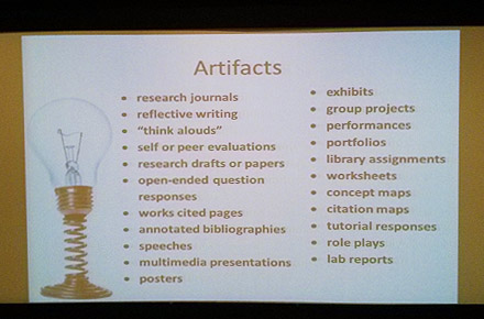 Student Artifacts for Assessment